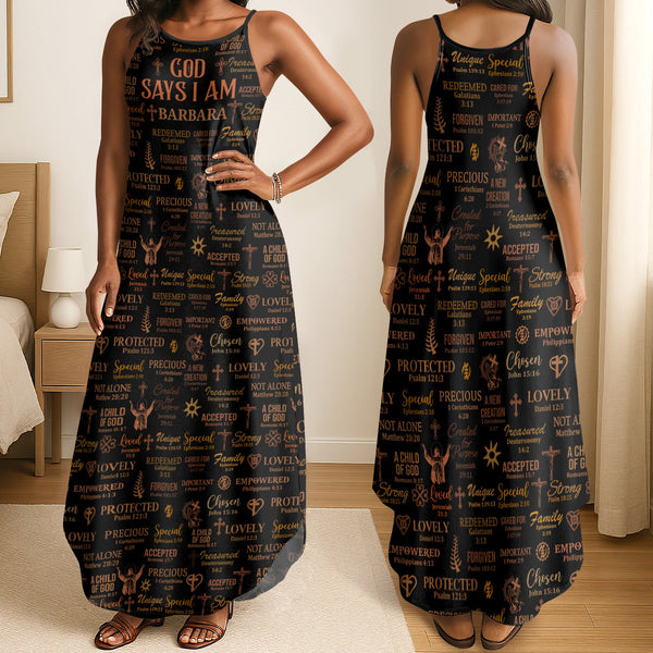 God Says I Am - Personalized Maxi Dress HN02