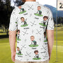 Golf Lovers Golf Dad Custom Funny Face Personalized Photo Polo Shirt_2