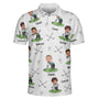 Golf Lovers Golf Dad Custom Funny Face Personalized Photo Polo Shirt_3