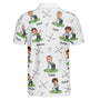 Golf Lovers Golf Dad Custom Funny Face Personalized Photo Polo Shirt_4