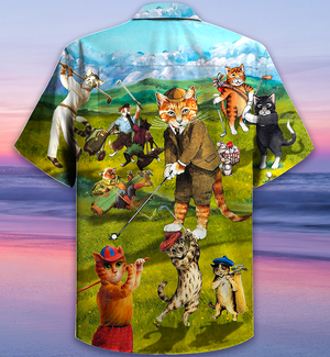 Golf Cats That What I Do I Play Golf And I Know Thing - Hawaiian Shirt