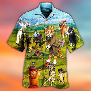 Golf Cats That What I Do I Play Golf And I Know Thing - Hawaiian Shirt