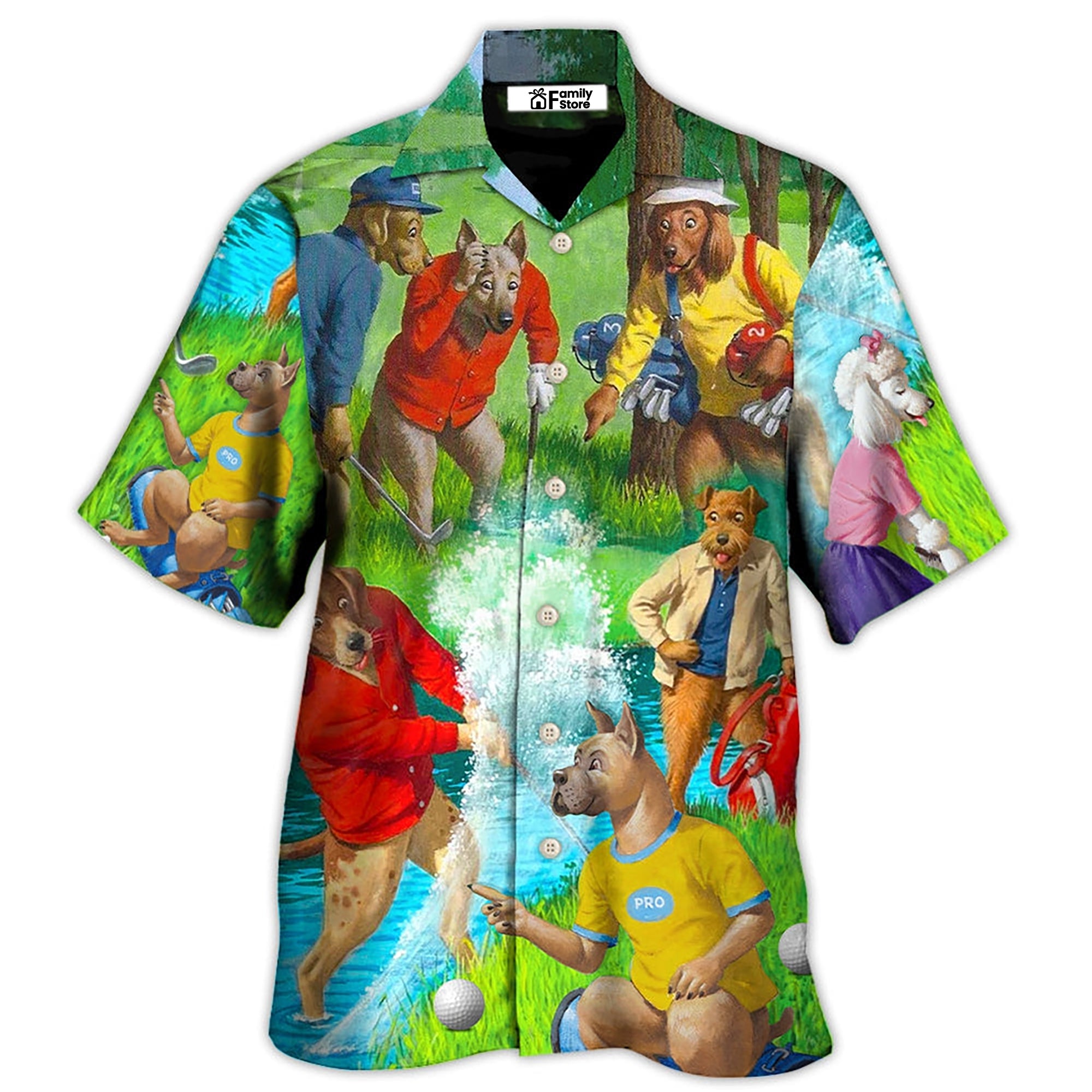 Golf Dog Cool Lover Golf Art Style - Hawaiian Shirt