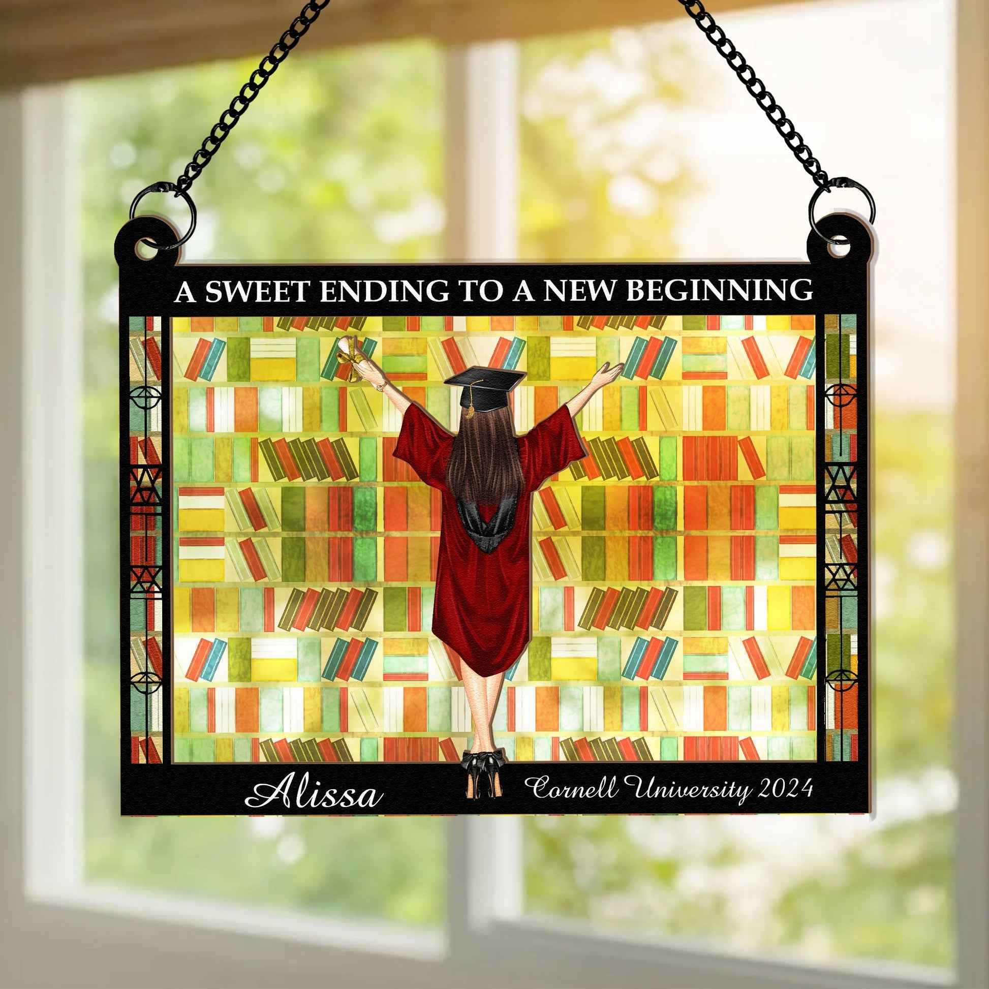 Graduation Gift Suncatcher - Personalized Window Hanging Suncatcher Ornament - GR4 PT