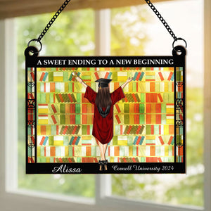 Graduation Gift Suncatcher - Personalized Window Hanging Suncatcher Ornament - GR4 PT