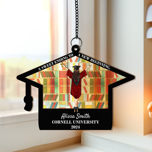 Graduation Gifts A New Beginning Personalized Window Hanging Suncatcher Ornament_5