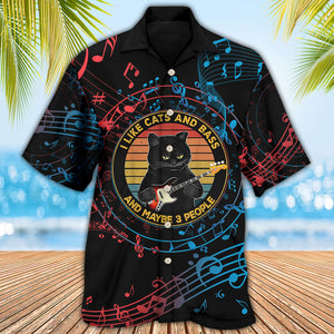 Guitar I Like Cats And Bass Hawaiian Shirt