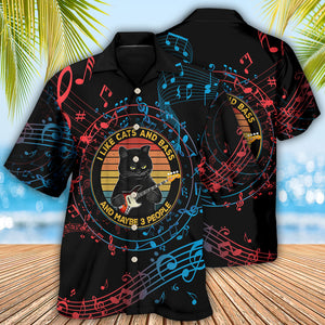 Guitar I Like Cats And Bass Hawaiian Shirt