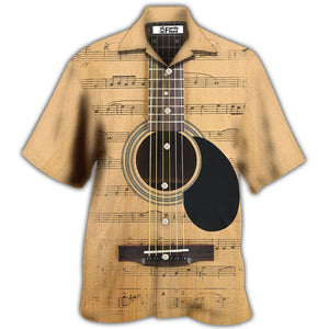 Guitar Retro Music Note Hawaiian Shirt