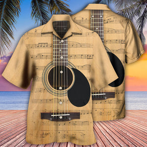 Guitar Retro Music Note Hawaiian Shirt