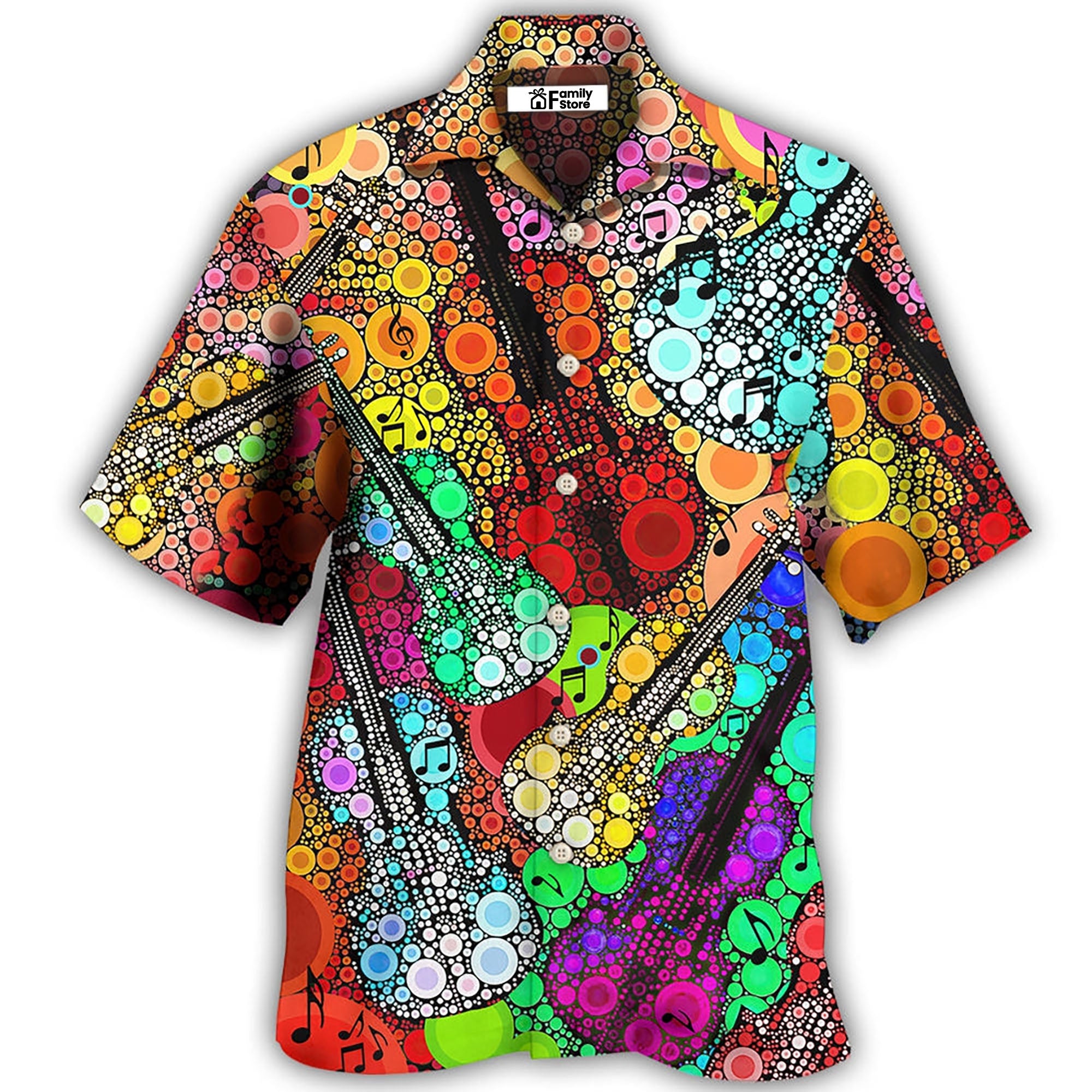 Guitar Scroll Bubble Hawaiian Shirt