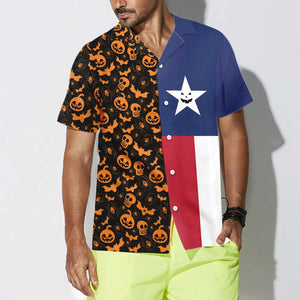 Halloween Texas Flag Hawaiian Shirt, Funny Texas Shirt For Halloween