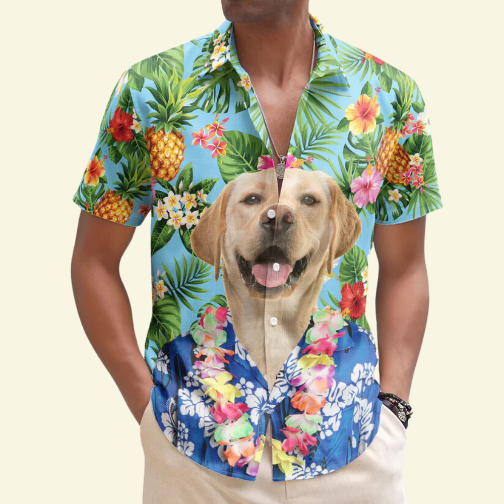 Custom Photo Big Face Funny - Gift For Dog Lovers - Personalized Hawaiian Shirt