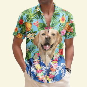 Custom Photo Big Face Funny - Gift For Dog Lovers - Personalized Hawaiian Shirt