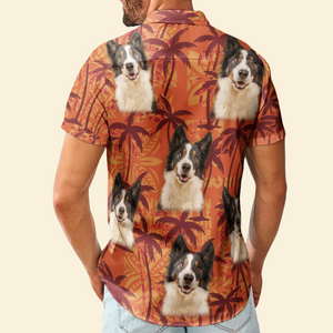 Custom Photo Pet Funny With Tropical Palm Trees - Gift For Dog Lovers - Personalized Hawaiian Shirt