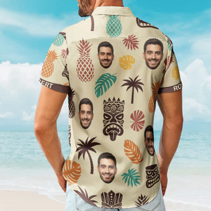 Custom Photo Tiki Pineapple Vintage Summer - Personalized Hawaiian Shirt