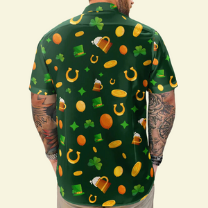 Custom Photo Funny Face Happy St Patrick's Day - Personalized Hawaiian Shirt