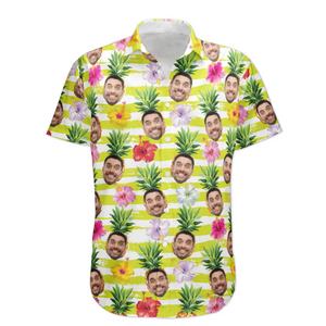 Custom Photo Face Funny With Pineapple - Personalized Hawaiian Shirt