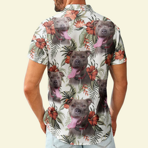 Custom Photo Face Funny Floral Tropical Flower Pattern - Personalized Hawaiian Shirt