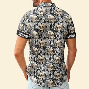 Custom Name With Magic Poisonous Mushroom And Skull - Personalized Hawaiian Shirt