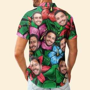 Custom Photo Funny Pet Family Friends Tiki Bar Colorful - Personalized Hawaiian Shirt