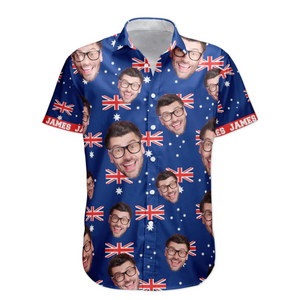 Custom Photo Australia Day Flag - Personalized Hawaiian Shirt