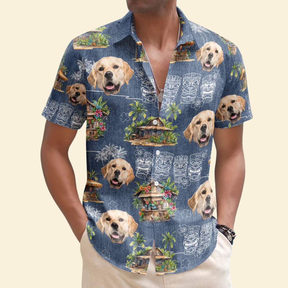 Custom Photo Tiki Summer Family Friends Boss - Personalized Hawaiian Shirt