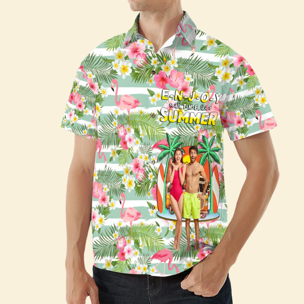 Custom Photo Enjoy The Summer Time - Personalized Hawaiian Shirt