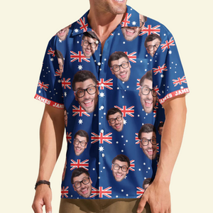 Custom Photo Australia Day Flag - Personalized Hawaiian Shirt