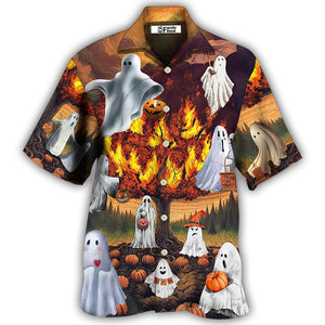 Halloween Boo Pumpkin Burning Scary - Hawaiian Shirt