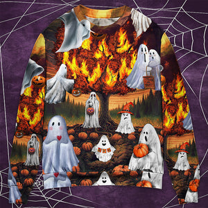 Halloween Boo Pumpkin Burning Scary - Sweater