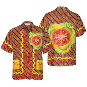 Halloween Burger Costume Shirt Hawaiian Shirt