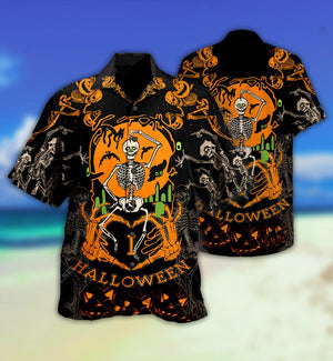 Halloween Dancing Skeleton So Scared - Hawaiian Shirt