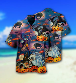 Halloween Dragon And Halloween Scaredy - Hawaiian Shirt