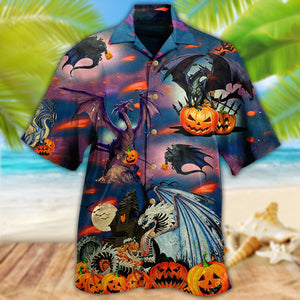 Halloween Dragon And Halloween Scaredy - Hawaiian Shirt