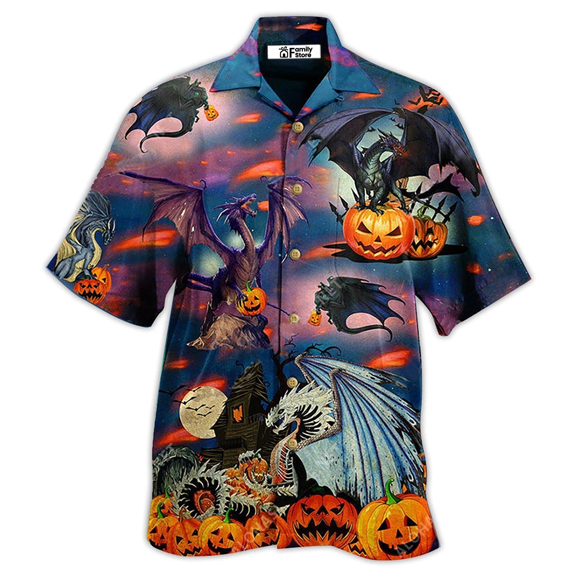 Halloween Dragon And Halloween Scaredy - Hawaiian Shirt