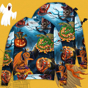 Halloween Dragon Pumpkin Scary Sky Night - Sweater