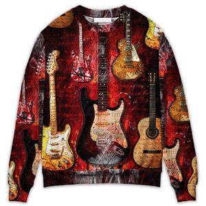 Halloween Guitar Abstract Guitar Art Style - Sweater