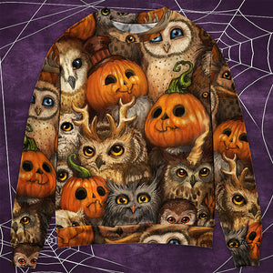 Halloween Owl Pumpkin Pattern - Sweater