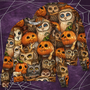 Halloween Owl Pumpkin Pattern - Sweater