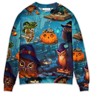 Halloween Owl Witch Sky Night - Sweater