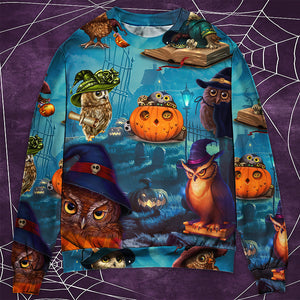 Halloween Owl Witch Sky Night - Sweater