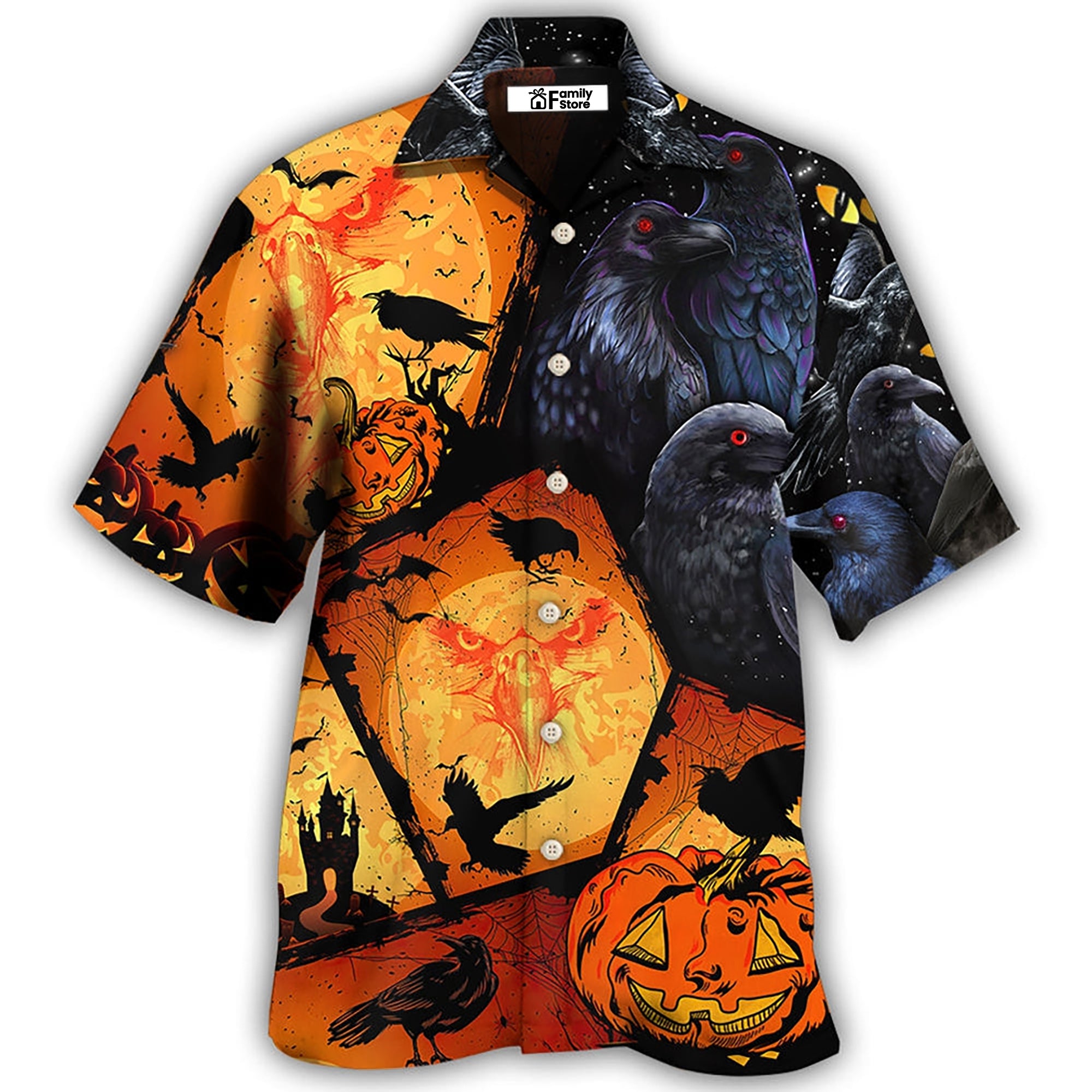 Halloween Raven Pumpkin Scary - Hawaiian Shirt