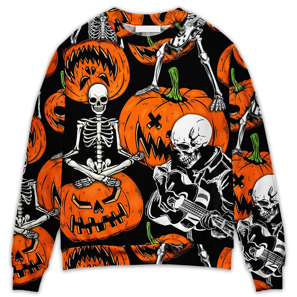 Halloween Skeleton Pumpkin Scary - Sweater