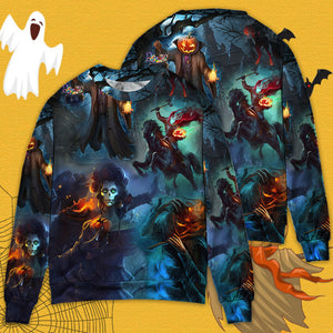 Halloween Skull Pumpkin Scary Sky Night - Sweater