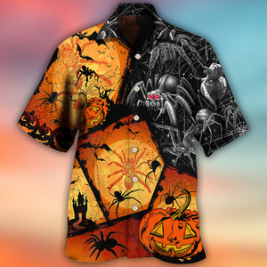 Halloween Spider Pumpkin Scary - Hawaiian Shirt