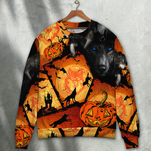 Halloween Wolf Pumpkin Scary - Sweater