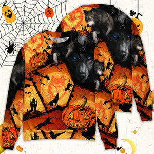 Halloween Wolf Pumpkin Scary - Sweater