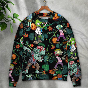 Halloween Zombie Tropical Pumpkin Scary - Sweater