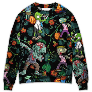 Halloween Zombie Tropical Pumpkin Scary - Sweater